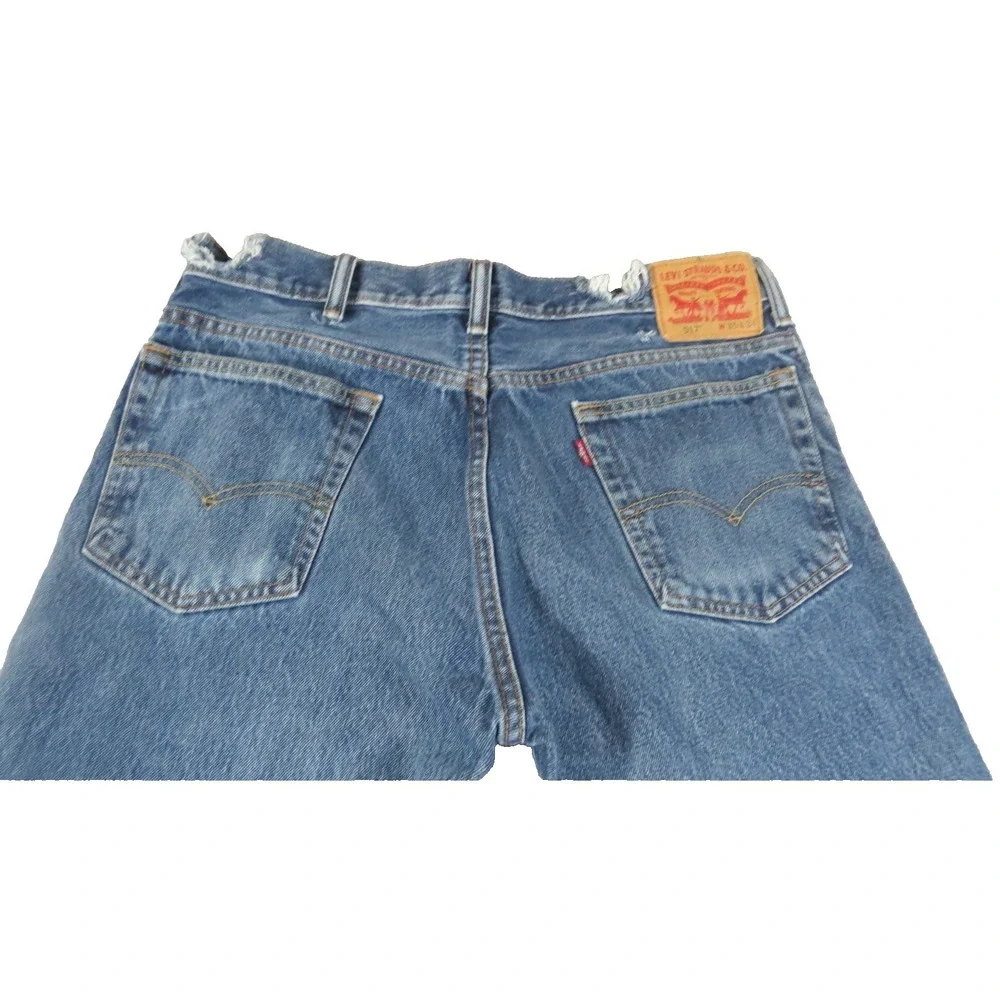 VTG Levi's 517 Bootcut High Rise Denim Jeans Mens W35 Blue 100% Cotton Authentic